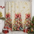 thumbnail image 2 of Merry Christmas Tree with Bowknot Shower Curtain for Bathroom, Gold Snowflake on Linen Waterproof Shower Curtains Washable Quick Dry with Hooks Bathtub Curtains 36x72IN, 2 of 9