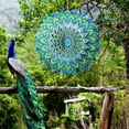 thumbnail image 4 of RUVINCE Peacock Wind Spinners Outdoor Metal 3D Stainless Steel Hanging Spinner 12in Green Garden Ornament Large Catcher for Yard and Decor, Spinifity Designs Patio Art Gifts, 4 of 6