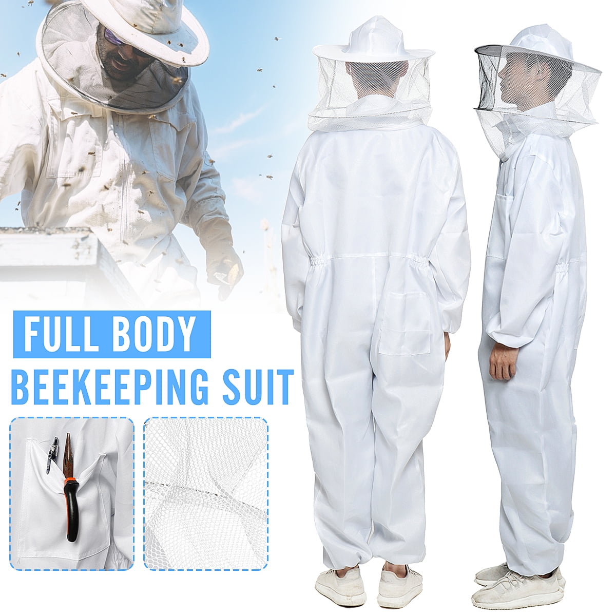 Fully Protective Beekeeping Ultra Ventilated Bee Jacket and Bee Suit with 3 XL 