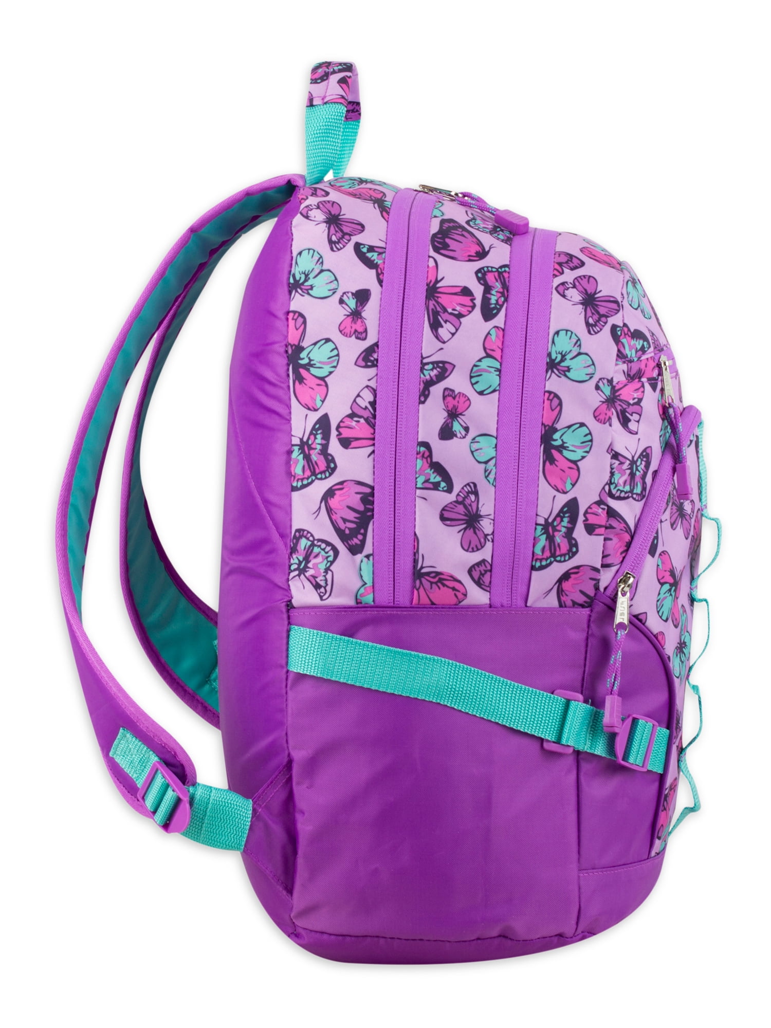 Fuel Unisex Multipocket Dynamic Active Backpack, Purple Butterfly Print