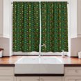 thumbnail image 2 of Ambesonne Hippie Kitchen Curtains, Pastel Colored Piece Symbols, 55"x39", Dark Green Burnt Orange, 2 of 3