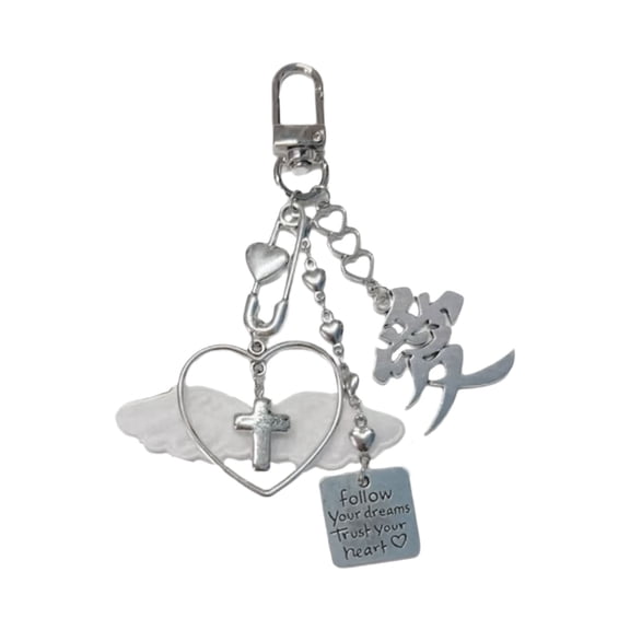 Elegant Sturdy Alloy Crosses and Bowknot Keychain Pendant for Fashionable Women and Stylish Accessory Lovers Use