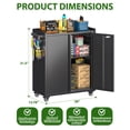 thumbnail image 4 of JAORD Black Mobile Metal Tool Chest with Steel Garage Cabinet with Wheels& Two Door, Assembly Required, 4 of 7