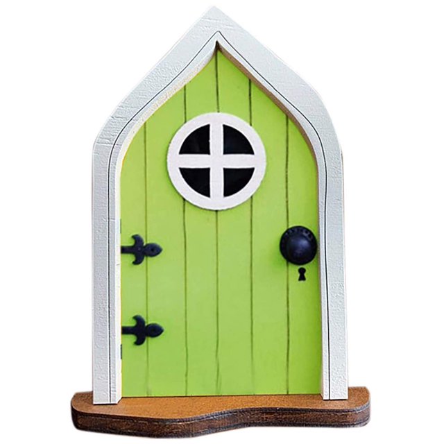 Puerta de la ventana de Hadas enanas para el árbol de madera en miniatura del patio de la puerta de hadas decoración del arte
