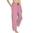 thumbnail image 2 of Junzan Glitter Pink Women'S Pajama Pants Drawstring Comfy Sleep Bottoms With Pockets, 2 of 9