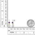 thumbnail image 2 of Gem Stone King 925 Sterling Silver and 10K Yellow Gold Pear Shape White Moissanite Purple Amethyst and White Lab Grown Diamond Dangle Earrings for Women (2.94 Cttw, Pear Shape 8X6MM), 2 of 4