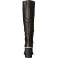 thumbnail image 3 of Dolce Vita Corry H2O Onyx Leather Block Heel Almond Toe Knee High Fashion Boots (Onyx Leather, 7.5), 3 of 6