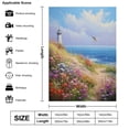 thumbnail image 2 of Lighthouse Sunrise Coast Scenery Pale Blue Tan Backdrop Background for Photography Photo Booth Backdrop for Photoshoot Background Screen Video Recording Parties Curtain, 2 of 5