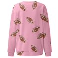 thumbnail image 4 of Fsqjgq Womens Football Sequin Rugby Sweatshirt Game Day Y2K Crewneck Oversized Hoodies Long Sleeve Pullover Tops Blouse Pink L, 4 of 5