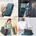 thumbnail image 6 of For iPhone 11 Case, iPhone 11 Wallet Case for Women Men, Durable PU Leather Magnetic Flip Lanyard Strap Wristlet Zipper Card Holder Wallet Phone Cases for iPhone 11 6.1-inch, Blue, 6 of 6