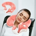 thumbnail image 4 of Fox Shape Travel Neck Pillow Soft Cotton Air U Shape Health Bolster Pillow for Home Office Travel Rest 11"x11"x4.3"(Pink), 4 of 5