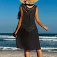 thumbnail image 5 of Herrnalise Women Crochet Knit Evening Dress Y2K Sexy Hollow Out Long Dress Halter Neck Bodycon Retro Party Dresses Clubwear For Free Size, 5 of 5