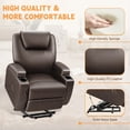 thumbnail image 5 of Vineego Power Lift Recliner Chair PU Leather for Elderly with Massage,Brown, 5 of 8