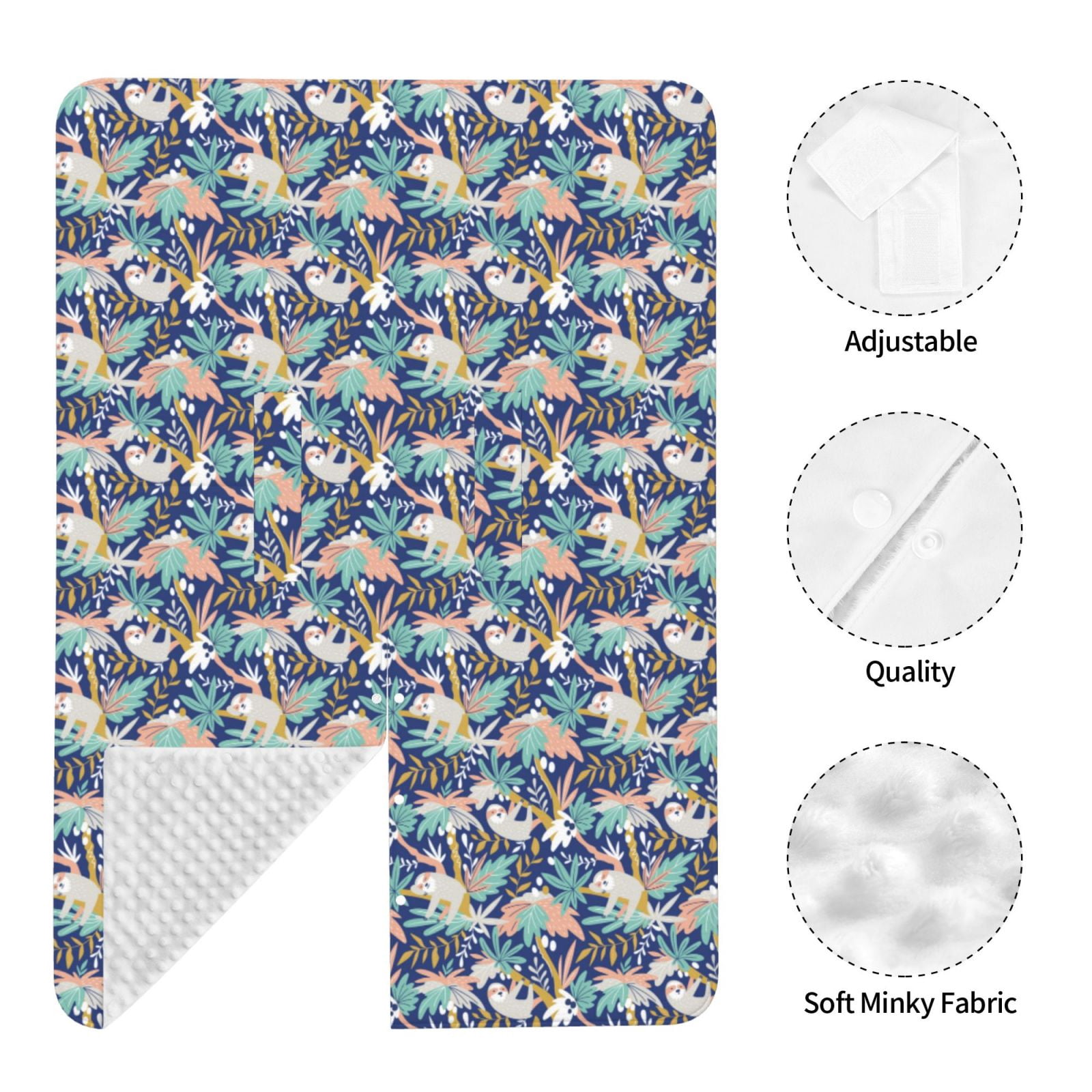 Naloa Tropical Sloth Baby Car Seat Cover, Breathable Baby Carrier Cover, Multiuse Baby Carrier Cover & Nursing Breastfeeding Cover