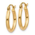 thumbnail image 2 of 14k Yellow Gold 2x15mm Tube Hoop Earrings Round, 2 of 8