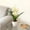 White, variant on Artificial Orchid Potted Plant, Fake Cymbidium Flower Arrangement with Ribbed Pot & Stone Base for Home Decor