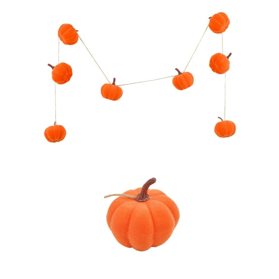 geerera Soft Pumpkin String, 59-Inch Simulation Pumpkin Garland for Fall Decor, Seasonal Displays, Party Backdrops