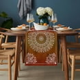 thumbnail image 2 of Orange Boho Table Runner - 36 Inch Long, Kitchen Dining Table Runner Dresser Scarves, Country Vintage Ethnic Abstract Geometric Farmhouse Decor for Coffee Tables Wedding Party Banquet, 2 of 8