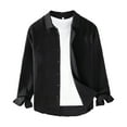 thumbnail image 2 of Fznquz Long Sleeve Mens Button Up Shirt Black Button Down Casual Fall Shirts Lightweight Trendy 2025 Men Clothes, 2 of 3