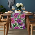 thumbnail image 2 of Purple Flowers Table Runner - 120 Inch Long, Kitchen Dining Table Runner Dresser Scarves, Spring Watercolor Floral Leaves Botanical Beige Farmhouse Decor for Coffee Tables Wedding Party Banquet, 2 of 8