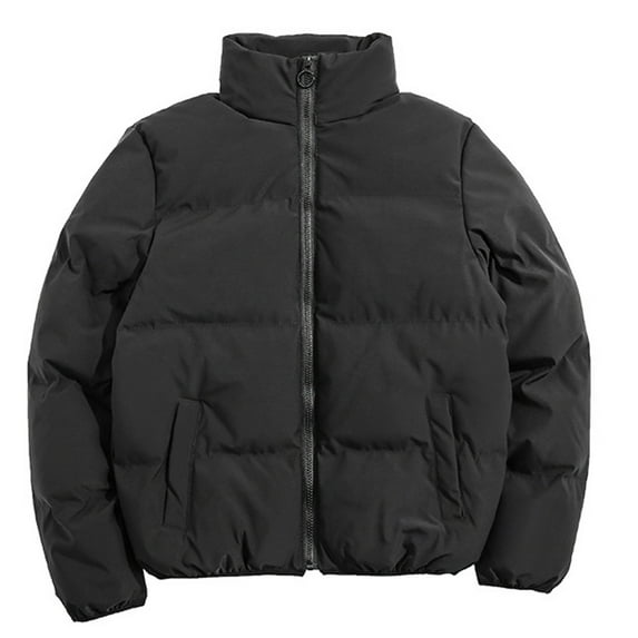 IROINNID Women's Puffer Jacket Long Sleeve Solid Color Stand Collar Outwear, Loose Paras Windproof Padded Clothes Jacket