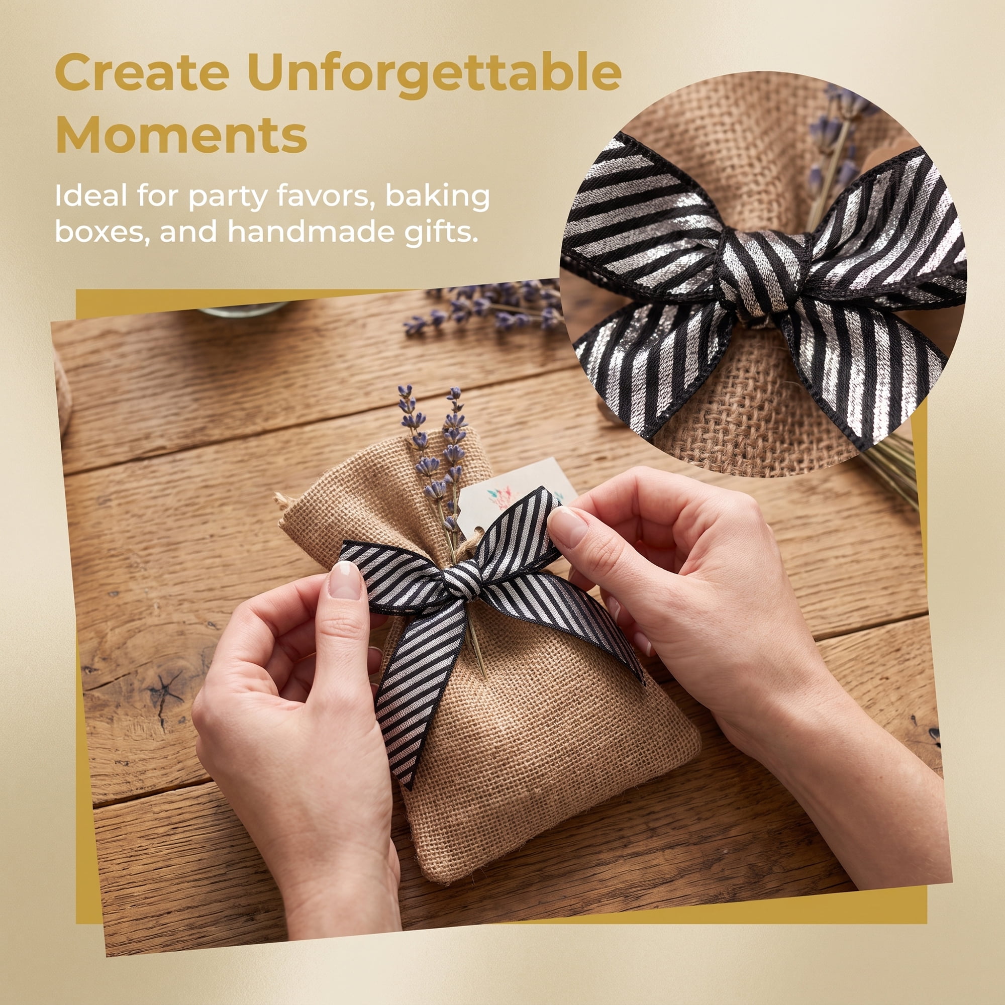 Unique Bargains Elegant Star Pattern Fabric Ribbon for Creative Presentations Silver