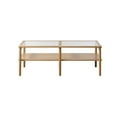 thumbnail image 3 of Modern Glass Top Coffee Table with Shelf - Natural Oak, 3 of 6