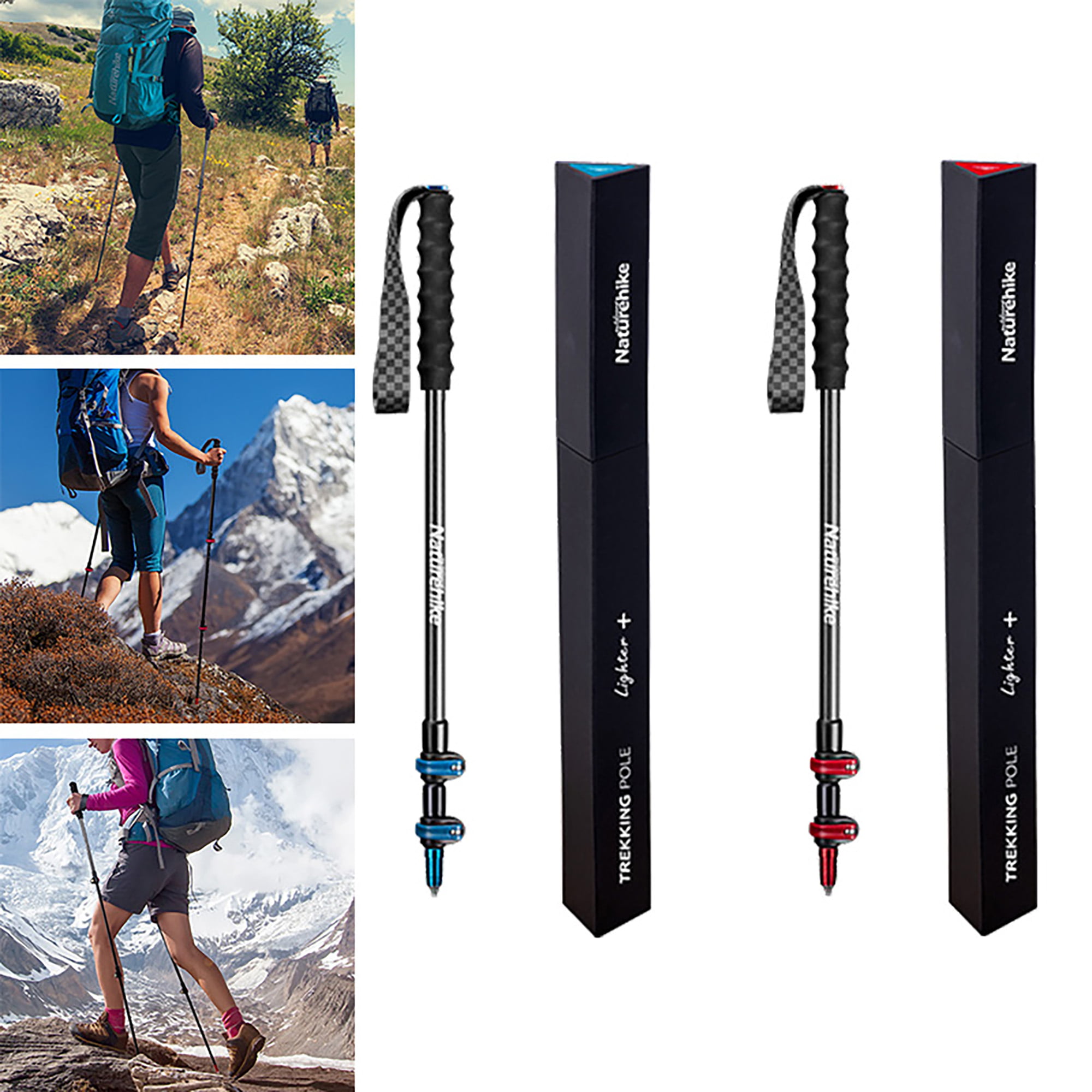 Naturehike Ultralight Folding Trekking Pole Carbon Fiber Walking Stick Climbing 