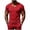 Red, variant on Jalioing Short Sleeve Workout Tops for Men Breathable Quick Dry Muscle Tee Solid Color V Neck Summer Casual Sport Shirt