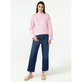 thumbnail image 3 of Free Assembly Women’s 3/4 Sleeve Mock Neck Square Sweater, 3 of 6