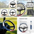 thumbnail image 5 of XYZCANDO Golf Print 4pcs Golf Cart Seat Covers USA Flag Golf Cart Steering Wheel Covers American Flag Golf Cart Flag Universal Club Car Seat Covers Steering Wheel Cover Small Flag White, 5 of 7