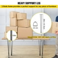 thumbnail image 3 of Hairpin Table Legs 36 Inch Black Set of 4 Heavy Duty Desk Legs 220 lbs Load Capacity Each 3 Rod Design for Bench Desk Dining End Table Chairs Carbon Steel DIY Furniture Legs, 3 of 6