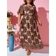 thumbnail image 1 of Vestido de talla grande con encaje estampado étnico Rosegal Vestidos Estampados Tallas Grandes, 1 of 5