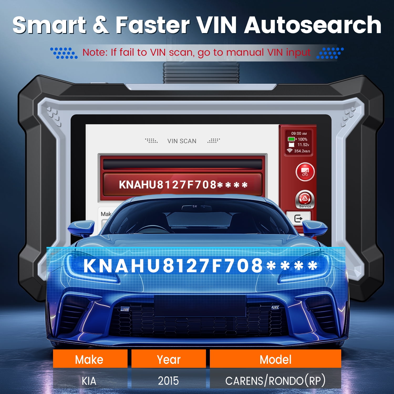 ANCEL OBD2 Car Scanner Wireless Car Diagnostic Tool, Transmission Check Engine Code Reader with 7 Resets, WiFi Free Update, Online Customer Service