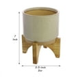 thumbnail image 5 of Benzara BM240251 7 x 5.5 x 5.5 in. Round Ceramic Cachepot, Cream & Brown - Set of 4, 5 of 5
