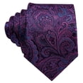 thumbnail image 4 of Juego de corbatas Barry.Wang de seda con diseño de cachemir, 150 cm, color morado, 4 of 8