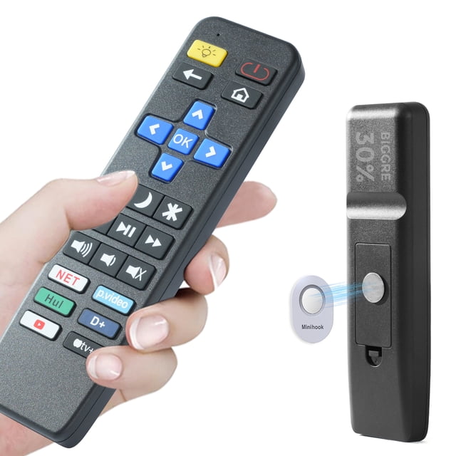 Big Button TV Remote Control Replacement for Roku TV with LED Flashlight and Magnetic Mount for Seniors Elder Friendly No Programming Needed