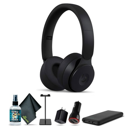 Beats Solo Pro Wireless Noise Cancelling On-Ear Headphones (Black) Bundle with Accessories