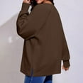 thumbnail image 4 of Fmbrln Womens Lightweight Hoodless Sweatshirts Long Sleeve Crew Neck Solid Sweatshirts Casual Loose Pullover Tops Brown L, 4 of 9