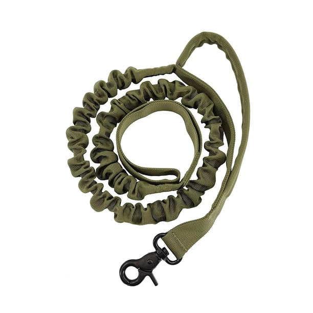 Correa elástica para perros con absorción de impactos, correa de entrenamiento para perros, cuerda de tracción de nailon resistente Gancho giratorio verde