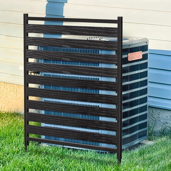 Air Conditioner Fence Privacy Screen 1 Panel, 40.27" W x 54.6" H Outdoor Metal Privacy Fence for AC, Trash Can, Pool Equipment, Yard Garden , Black