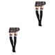 thumbnail image 1 of Sonducket Paquete de 2 calcetines a rayas de talla grande hasta el muslo transpirabilidad flexibles cálidos fáciles de combinar calcetines negros arcoiris deportivo negro 2piezas Sonducket CBP211160, 1 of 1