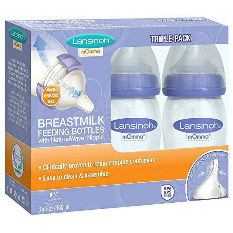 Lansinoh Breastfeeding Bottle for Baby with NaturalWave Nipple, 8 oz