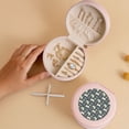 thumbnail image 5 of Yiaed Gamers Print Travel Jewelry Case Bridesmaid Gift Boxes Jewelry Travel Organizer Small Round Jewelry Box Mini Storage-Pink, 5 of 7
