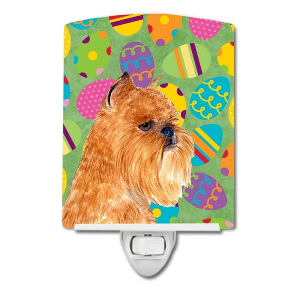 Caroline's Treasures SS4839CNL Brussels Griffon Easter Eggtravaganza Ceramic Night Light, 6x4x3", multicolor