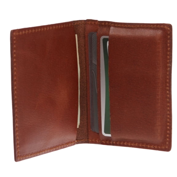 Men's 100% Leather Micro Sleeve, Slim Card & Cash Holder Bifold Wallet - Multi Color Options