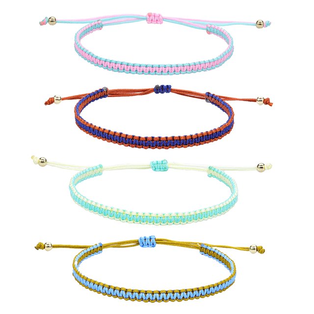 Juego de 4 pulseras ajustables para mujer, accesorios de joyería para mujeres y niñas, buena suerte Adepaton BST3002771-1