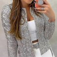 thumbnail image 4 of Women's Cardigan Long Sleeve Shiny Sequin Coat Open Front Casual Female Jacket-rx, 4 of 4