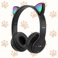thumbnail image 1 of Auriculares inalámbricos Cat Ear, control de plegable, sonido envolvente, , auriculares con cancelación de ruido con micrófono para TV, - Negro, 1 of 8