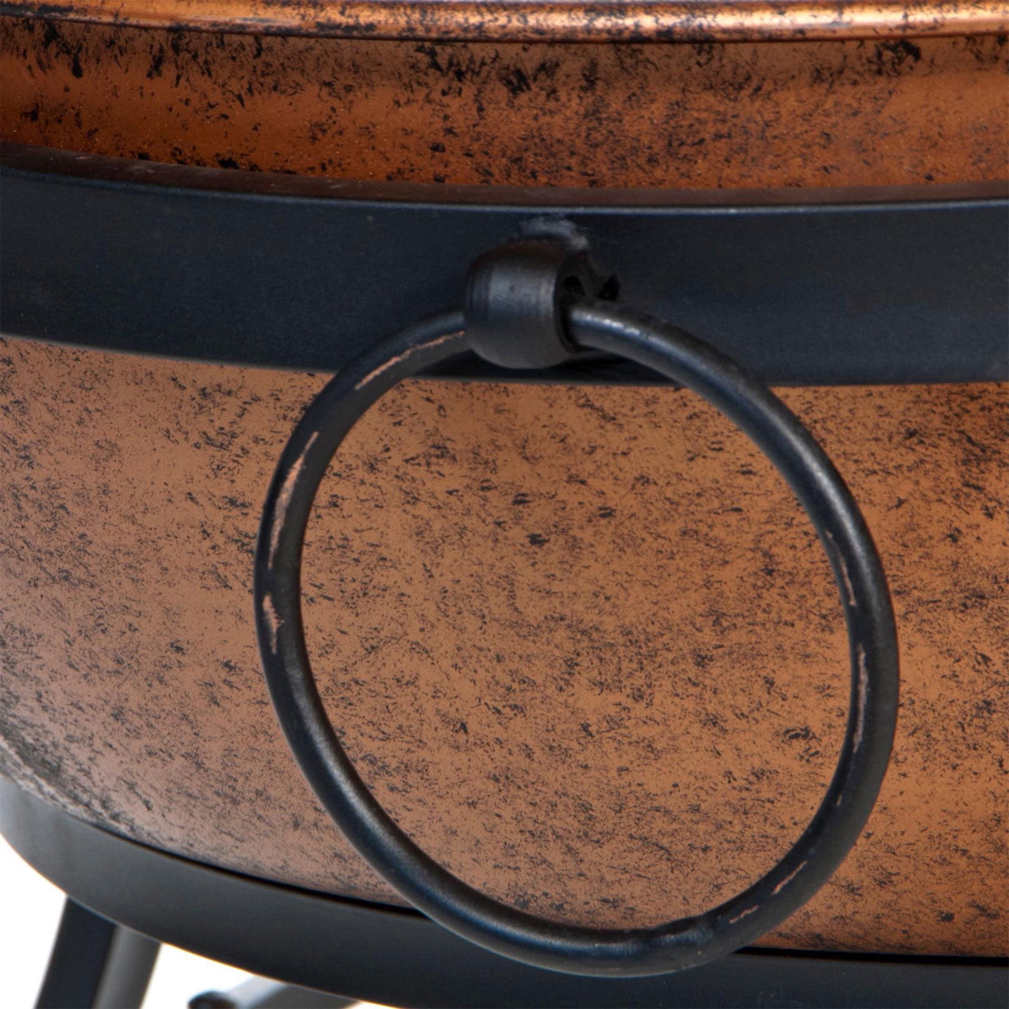 DeckMate 30371 Avondale Outdoor Patio Portable Steel Bowl Fire Pit, Copper
